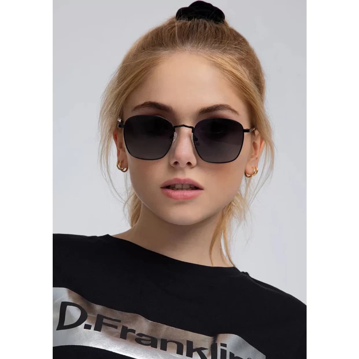 عینک آفتابی دی فرانکلین مدل D.franklin Classic Metal Square Black Grad - تصویر 2